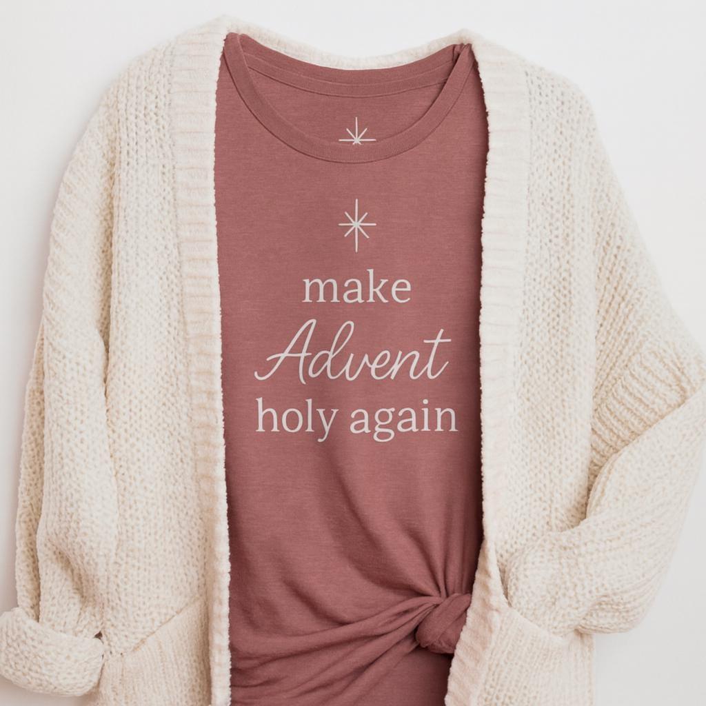 Holiday Faith Tee| Unisex Christmas Shirt| Heather Soft 100% Cotton| Make Advent Holy Again