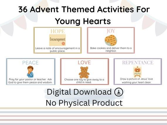 Printable 25 Days of Advent Card Activities for Kids by NaptimeVillage