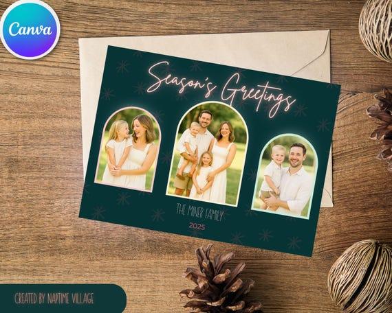 Editable Christmas Card Template & Holiday Games |Canva Family Photo Card, Christmas Riddles, Printable Set |Budget Friendly Christmas Card by NaptimeVillage