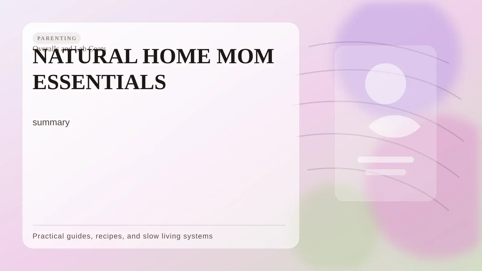 Cover art for NATURAL HOME MOM ESSENTIALS