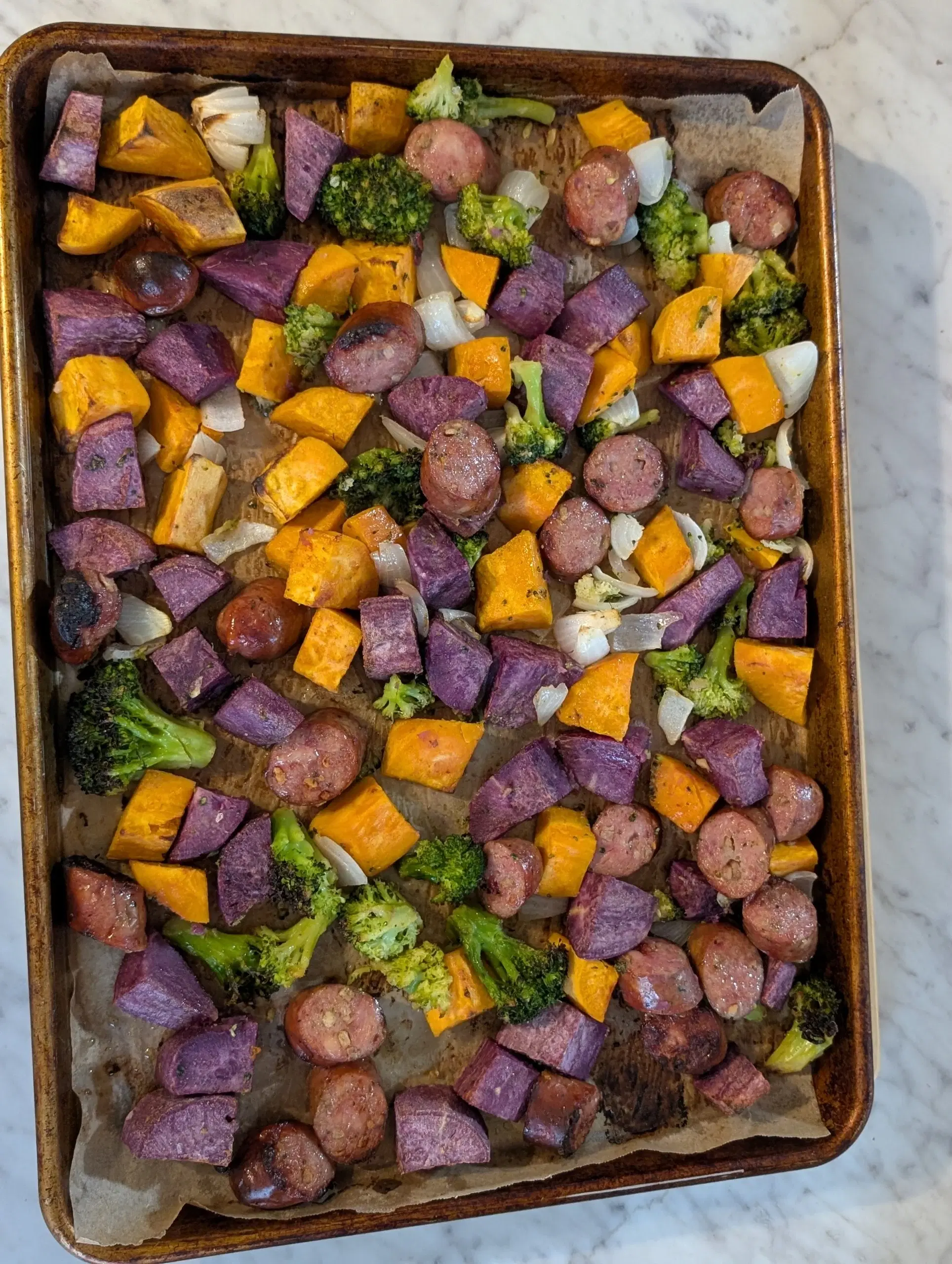 Photo for Sweet Potato and Sausage Sheet Pan Dinner